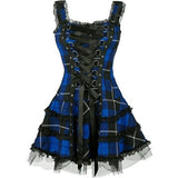 Women's Gothic Punk Plaid Mini Dress - Red - Dress - 5XL - Polyester - image 10