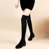 Women's Thigh Tie Block Heel Boots - Black - 1 - 3cm - No Plush Boots - 42 B - PU Leather - image 31