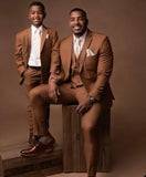 Men's 3 Pcs Formal Wedding Suit Slim Fit - Brown - 1 / 3 Piece Slim Fit Suit - 5XL - Polyester - image 4