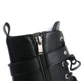 Women's Punk Platform Ankle Wedge Boots - Black - Gothic Platform Wedges / Ankle Boots - 10.5 B - PU Leather - image 23