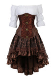 Women's Steampunk Top Corset Skirt Set - White - 1 / Steampunk / Shirt - 6XL - Polyester - image 15