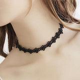 Women's Black Goth Choker Necklace - Black 1 - cn12x02 / Choker Necklace - Polyester/Lace/PU Leather - image 14