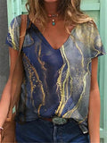 Women's Floral Print V-Neck Tunic Top 6XL - Blue - Floral Print Tunic Top - 6XL - Polyester/Chiffon - image 11