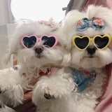 Cute Heart Shaped Pet Sunnies - Multicolored - Any 4 Colors - Small - Plastic - image 1