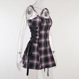 Women's Fairy Grunge Plaid Mini Dress - White - Mini Dress - XXXL - Polyester - image 25