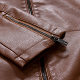Men's Women's Slim PU Leather Jacket - Black - Jacket - 4XL - PU Leather - image 7