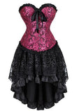 Women's Victorian Gothic Corset Skirt Set - Grey - 1 / Corset Skirt Set - 6XL - Polyester - image 23