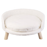 Pet Sofa Bed Raised Small Dog Couch - White - 1 / Ped Bed Stool / Large 24.21" - Plush - image 15