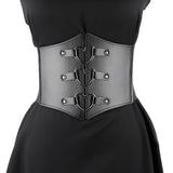 Women's Under Bust Waist Cincher Belts - Black - Round - Waist 60-80cm - PU Leather - image 34