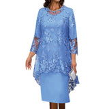 Women's Mother of The Bride Midi Dress - Gray - Dress - 8XL - Chiffon/Lace - image 26