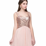 Women's Sequin Prom Bridesmaid Dress - Rose Gold - Prom Bridesmaid Dress - Polyester/Sequin - image 5