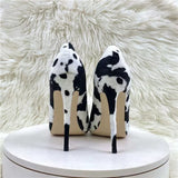 Women's High Animal Print Stilettos Flock - Green - 1 / 12cm / Stilettos - 42 B - PU Suede Leather - image 42