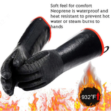 Funki Buys | Gloves | BBQ Smoker Protective ... - Black/Red - Heat Resistant Griller Gloves / 14 inches / Neoprene - image 19