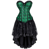 Women's Victorian Gothic Corset Skirt Set - Grey - 1 / Corset Skirt Set - 6XL - Polyester - image 6
