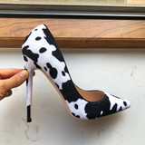 Women's High Animal Print Stilettos Flock - Green - 1 / 12cm / Stilettos - 42 B - PU Suede Leather - image 32