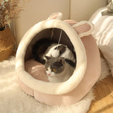 Funki Buys | Pet Beds | Cat Bed Warm Cozy Kitten Cat Cave - Pink - Rabbit / Cat Cave Bed / L / Plush - image 10