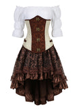 Women's Steampunk Top Corset Skirt Set - White - 1 / Steampunk / Shirt - 6XL - Polyester - image 19