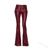 Women's Elegant Chic Faux Leather Pants - Black - 5XL - PU Leather - image 9