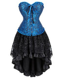 Women's Victorian Gothic Corset Skirt Set - Grey - 1 / Corset Skirt Set - 6XL - Polyester - image 17