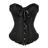 Women's Pretty Overbust Corset Bustier - Black - 819 / Front Clip / Corset - 7XL - Polyester - image 3