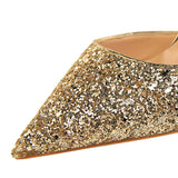 Women's Elegant Glitter Wedding Shoes - Black - Glitter Wedding Heels - 43 B - PU Leather - image 7