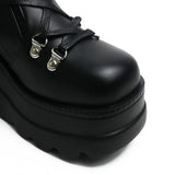 Women's New Gothic Style Platform Boots - Black - 1 - Patent - Boots - 10 B - PU Leather - image 36