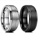 Men's Women's Tungsten Wedding Rings - Silver - 1 - Style1 - 8mm Ring - 6 - Tungsten - image 1
