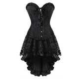 Women's Victorian Corset Dress 2Pcs Set - Black - 1 / Corset / Black Skirt - 6XL - Polyester - image 3