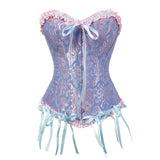Women's Pretty Overbust Corset Bustier - Black - 819 / Front Clip / Corset - 7XL - Polyester - image 24
