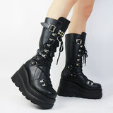 Women's New Gothic Style Platform Boots - Black - 1 - Patent - Boots - 10 B - PU Leather - image 24