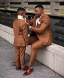 Men's 3 Pcs Formal Wedding Suit Slim Fit - Brown - 1 / 3 Piece Slim Fit Suit - 5XL - Polyester - image 21