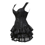 Women's Shoulder Strap Corset Dress - Red - 1 - Corset Skirt Set - 6XL - Polyester - image 12