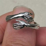 Unisex Adjustable Holding Hands Hug Ring - Gold 1 - Hug Ring - One Size - Zinc Alloy - image 25
