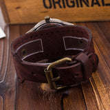 Men's Women's Steampunk Wide Strap - Black - Steampunk Watch - 9.65" - Stainless Steel / Leather - image 7