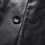 Men's Stylish Faux Leather Dress Jackets - Black - Faux Leather Jacket - 8XL - PU Leather - image 6