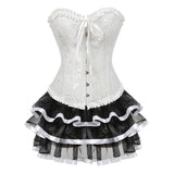 Women's Victorian Corset Dress 2Pcs Set - Black - 1 / Corset / Black Skirt - 6XL - Polyester - image 15