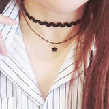 Women's Black Goth Choker Necklace - Black 1 - cn12x02 / Choker Necklace - Polyester/Lace/PU Leather - image 24