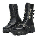 Women's New Gothic Style Platform Boots - Black - 1 - Patent - Boots - 10 B - PU Leather - image 41