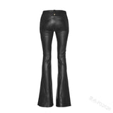 Women's Elegant Chic Faux Leather Pants - Black - 5XL - PU Leather - image 7