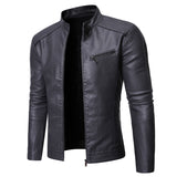 Men's Women's Slim PU Leather Jacket - Black - Jacket - 4XL - PU Leather - image 11