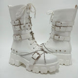 Women's New Gothic Style Platform Boots - Black - 1 - Patent - Boots - 10 B - PU Leather - image 48