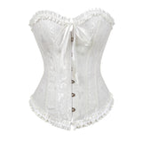 Women's Pretty Overbust Corset Bustier - Black - 819 / Front Clip / Corset - 7XL - Polyester - image 40
