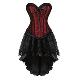Women's Victorian Gothic Corset Skirt Set - Red - 1 /  Corset Skirt Set - 6XL - Polyester - image 8