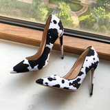 Women's High Animal Print Stilettos Flock - Green - 1 / 12cm / Stilettos - 42 B - PU Suede Leather - image 40