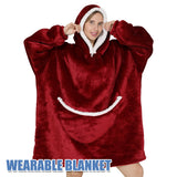 Unisex Soft Multi Print - Red - Adult / Red Wine / Wearable Blanket Hoodie - Adult Free Size - Plush - image 44