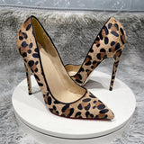 Women's High Animal Print Stilettos Flock - Green - 1 / 12cm / Stilettos - 42 B - PU Suede Leather - image 5
