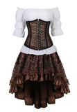 Women's Steampunk Top Corset Skirt Set - White - 1 / Steampunk / Shirt - 6XL - Polyester - image 21