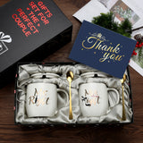 Mr and Mrs Coffee Mugs Bridal Gift-Set - White/Black - Mr and Mrs 2 Cup Set - 400ml - Ceramic - image 26