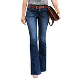Women's Boyfriend Jeans Mid Waist - Blue - Dark Blue / Bootcut Jeans - XXL - Polyester Denim - image 15