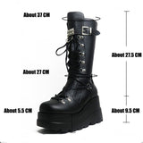 Women's New Gothic Style Platform Boots - Black - 1 - Patent - Boots - 10 B - PU Leather - image 35